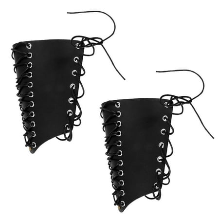 1 Pair Archery Arm Guard Traditional Leather Bracer for Longbow Recurve Bow